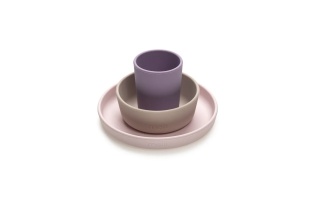 SET 3 RECIPIENTE SILICON HRANA BEBE, MELII, PURPLE&PINK&GREY - Img 3