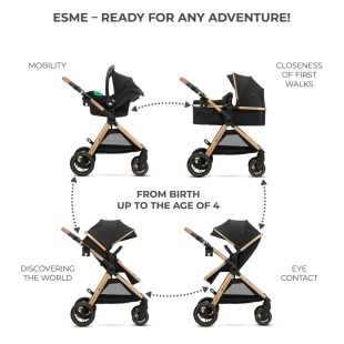 CARUCIOR KINDERKRAFT ESME, 3 IN 1, PURE BLACK - Img 7