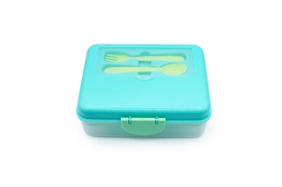 CUTIE PRANZ BENTO 2 NIVELE CU TACAMURI MELII BLUE MINT LIME - Img 2