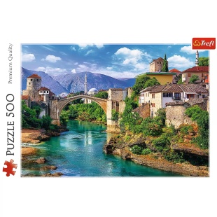 PUZZLE TREFL 500 POD VECHI MOSTAR BOSNIA - Img 3