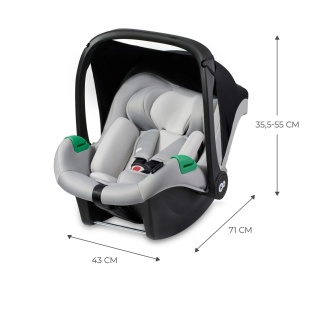 SCOICA AUTO I-SIZE, 40-75 CM, KINDERKRAFT MINK PRO, GREY - Img 3