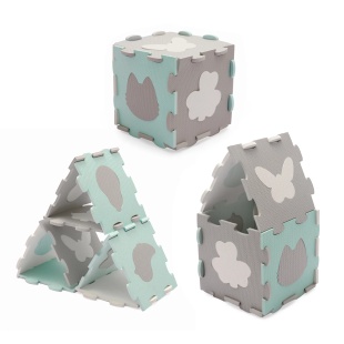 COVORAS DE JOACA KINDERKRAFT LUNO SHAPES, PUZZLE 3D, SPUMA, MINT - Img 5