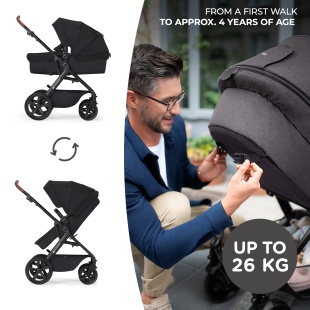 KINDERKRAFT MULTIFUNCTIONAL STROLLER A TOUR 3IN1 MINK PRO BLACK - Img 9