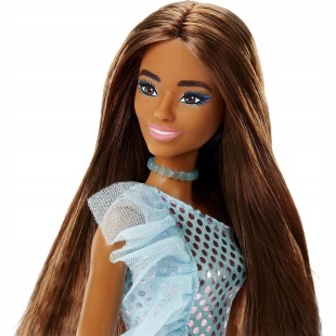 PAPUSA BARBIE TINUTE STRALUCITOARE SATENA CU ROCHITA BLUE - Img 4