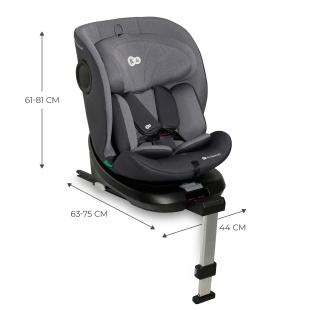 SCAUN AUTO I-SIZE, 40-150 CM, KINDERKRAFT I-360, GREY - Img 9