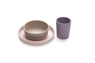 SET 3 RECIPIENTE SILICON HRANA BEBE, MELII, PURPLE&PINK&GREY - Img 5