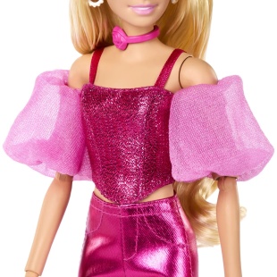 BARBIE DELUXE STYLE PAPUSA BARBIE TINUTA ROZ METALIZAT - Img 6
