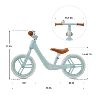 BICICLETA DE ECHILIBRU KINDERKRAFT FLY PLUS, BABY BLUE - Img 10