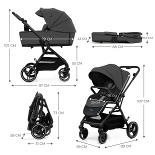 CARUCIOR KINDERKRAFT YOXI 2IN1, MOONLIGHT GREY - Img 7