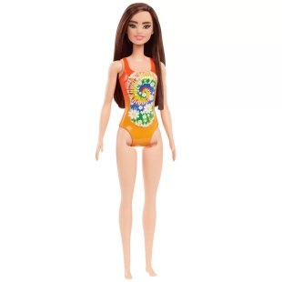 PAPUSA BARBIE SATENA CU COSTUM DE BAIE PORTOCALIU - Img 2