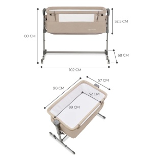 PATUT CO-SLEEPER KINDERKRAFT NESTE-UP, BEIGE MELANGE - Img 5