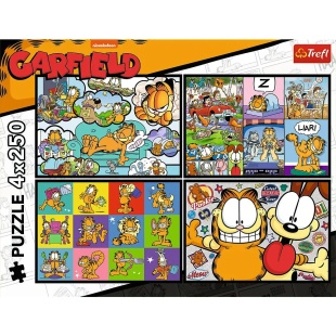 PUZZLE TREFL 4X250 LUI GARFIELD NU II PLACE ZIUA DE LUNI - Img 6