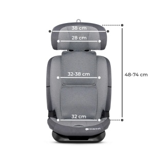SCAUN AUTO I-SIZE, 76-150 CM, KINDERKRAFT ONETO 3, ISOFIX, COOL GREY - Img 7