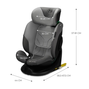 SCAUN AUTO KINDERKRAFT I-FIX, I-SIZE 40-150 CM, COOL GREY - Img 10
