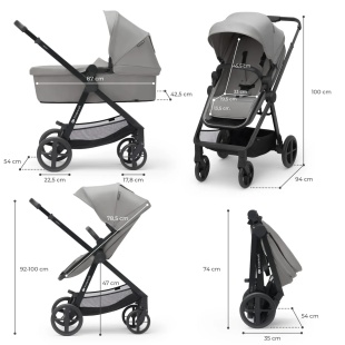 CARUCIOR KINDERKRAFT NEWLY, 4 IN 1, MOONLIGHT GREY - Img 8