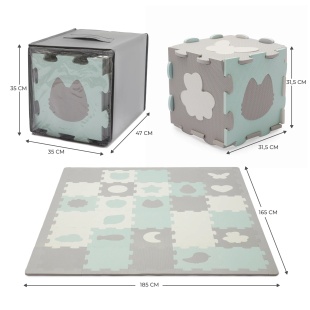 COVORAS DE JOACA KINDERKRAFT LUNO SHAPES, PUZZLE 3D, SPUMA, MINT - Img 7