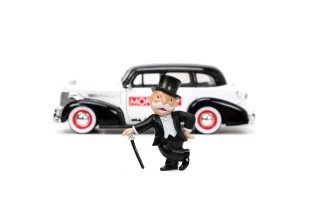 JADA SET MASINUTA METALICA CHEVROLET MASTER DELUXE 1939 SCARA 1:24 SI FIGURINA MR MONOPOLY - Img 4