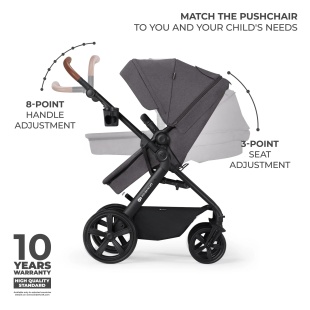 KINDERKRAFT MULTIFUNCTIONAL STROLLER A TOUR 3IN1 MINK PRO DARK GREY - Img 7