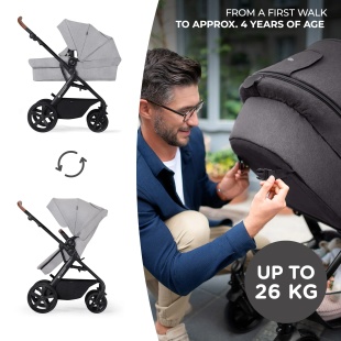 KINDERKRAFT MULTIFUNCTIONAL STROLLER A TOUR 3IN1 MINK PRO LIGHT GREY - Img 10