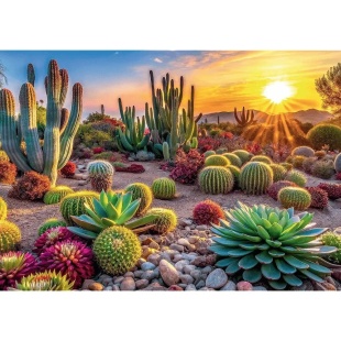 PUZZLE TREFL 1000 COLECTIA SUA FLORI DE DESERT POSTER INCLUS - Img 2