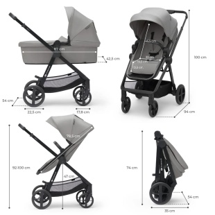 CARUCIOR KINDERKRAFT NEWLY, 3 IN 1, LIGHT GREY - Img 4