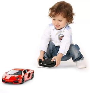 MASINA CU TELECOMANDA LAMBORGHINI AVENTADOR ROSU CU SCARA 1 LA 24 - Img 2