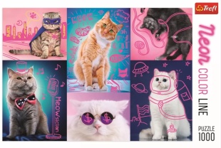 PUZZLE TREFL 1000 SUPER PISICI NEON - Img 3