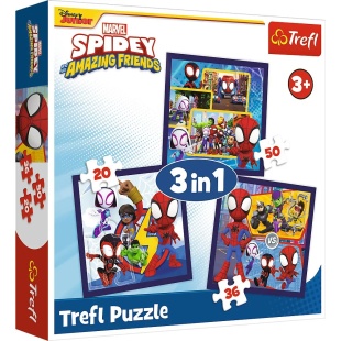 PUZZLE TREFL 3IN1 MARVEL SPIDEY SI PRIETENII LUI EXTRAORDINARI