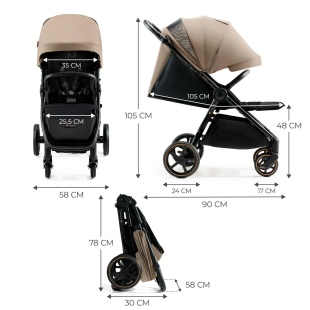 CARUCIOR SPORT, ULTRA COMPACT, KINDERKRAFT MITZY, 0-22 KG, LINEN BEIGE - Img 6