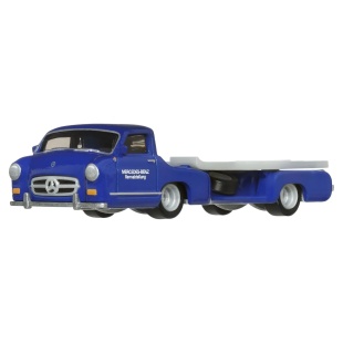 HOT WHEELS TRANSPORTATOR MERCEDES-BENZ 55 BLAUES WUNDER CU MASINUTA MERCEDES-BENZ 300 SL SCARA 1:64 - Img 6
