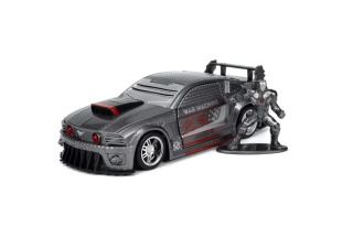 JADA MARVEL MASINUTA METALICA FORD MUSTANG SCARA 1:32 SI FIGURINA METALICA WAR MACHINE - Img 3