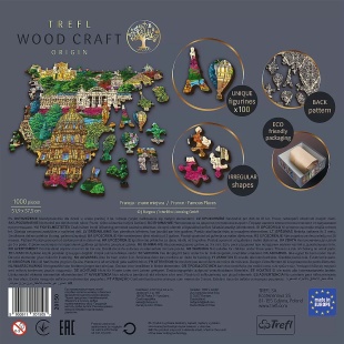 PUZZLE TREFL DIN LEMN 1000 PIESE OBIECTIVE TURISTICE FAIMOASE DIN FRANTA - Img 4