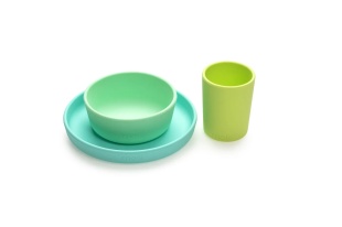 SET 3 RECIPIENTE SILICON HRANA BEBE, MELII, BLUE&LIME&MINT - Img 5