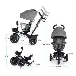 TRICICLETA KINDERKRAFT SPINSTEP, GREY - Img 12