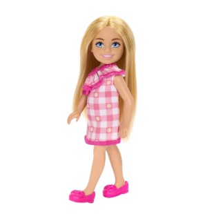 BARBIE PAPUSA CHELSEA BLONDA CU ROCHITA ROZ IN CAROURI - Img 4