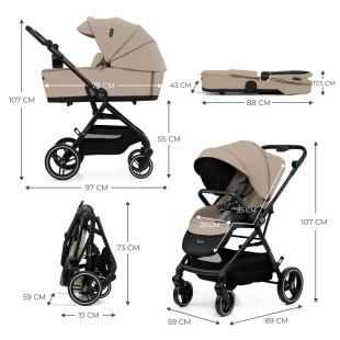 CARUCIOR KINDERKRAFT YOXI 2IN1, SAND BEIGE - Img 7