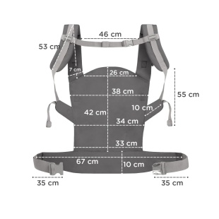 MARSUPIU ERGONOMIC KINDERKRAFT NINO, PANA LA 20 KG, CONFETTI GREY - Img 6