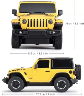 MASINA CU TELECOMANDA JEEP WRANGLER RUBICON GALBEN CU SCARA 1 LA 24 - Img 4
