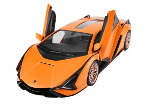 MASINA CU TELECOMANDA LAMBORGHINI SIAN PORTOCALIU CU SCARA 1 LA 14 - Img 8
