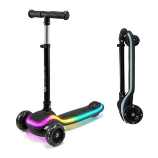 TROTINETA CU LUMINI KINDERKRAFT RAKET, BLACK - Img 5