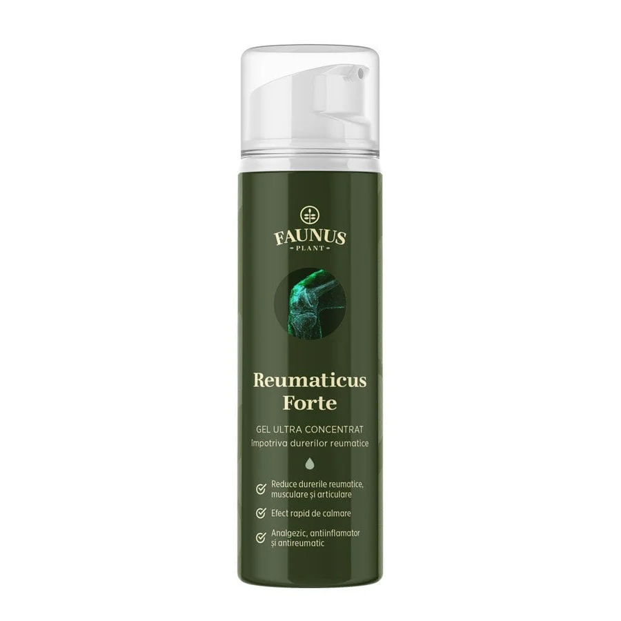 Reumaticus Forte - Gel 150ml. Formulă ultra-concentrată din plante medicinale și uleiuri esențiale pentru calmarea durerilor articulare și musculare intense