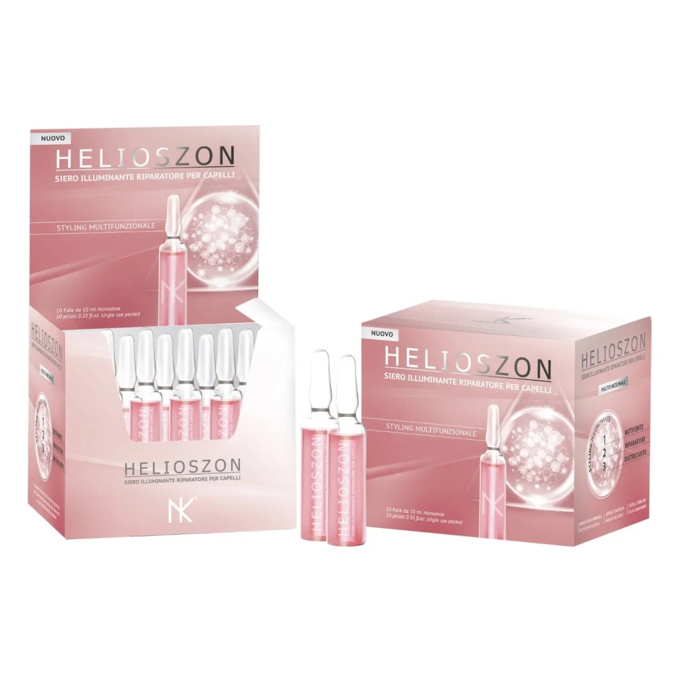 Fiole Profesionale Tratament Reparator Helioszon Ser Iluminant, 10 fiole*10 ml, Biogen