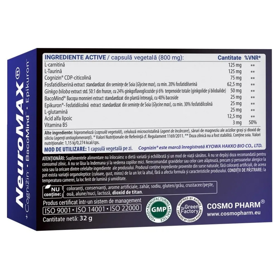 Supliment alimentar Neuromax Total Care, 40 capsule - 2 | YEO