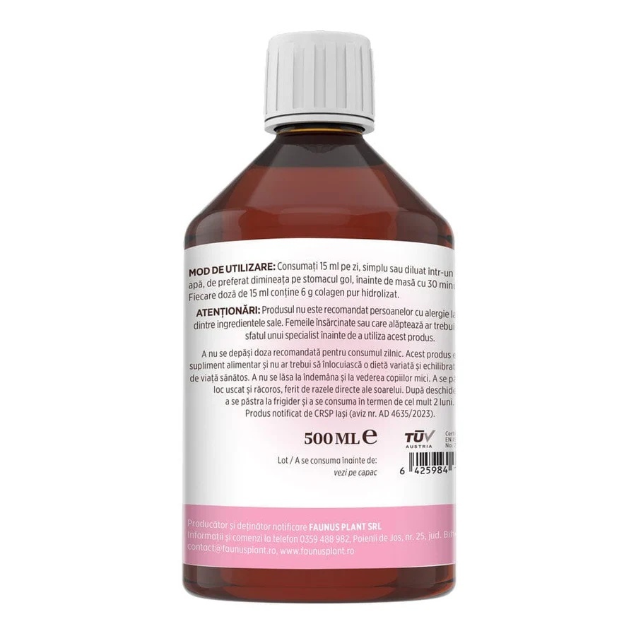 Colagenus Frumusețe - Colagen lichid hidrolizat cu acid hialuronic și biotină. Flacon 500ml. Susține sănătatea și frumusețea pielii, unghiilor și părului. Reduce ridurile și căderea părului. Întărește unghiile - 1 | YEO