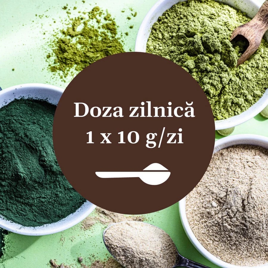 Greenerals - Amestec de superalimente naturale cu nutrienți esențiali pentru organism. Pudră 300g. Energie și vitalitate. Susține imunitatea și detoxifierea în mod natural cu un mix de verdețuri, superalimente și antioxidanți - 3 | YEO