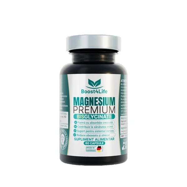 Magneziu bisglicinat Premium, 60 capsule, Boost4Life