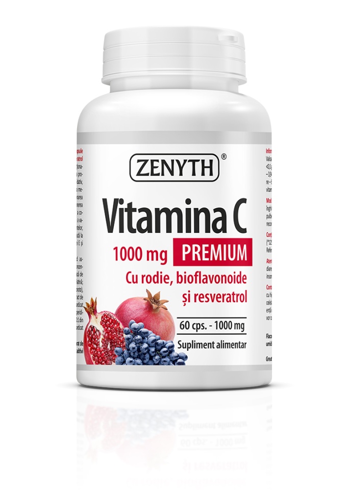 Pachet Vitamina C Premium cu rodie, 1000 mg, 90 cps, Zenyth - 2 | YEO