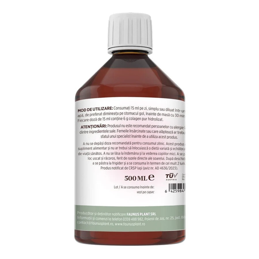 Colagenus - Colagen lichid hidrolizat. Flacon 500ml. Susține sănătatea articulațiilor, pielii, părului și unghiilor - 1 | YEO