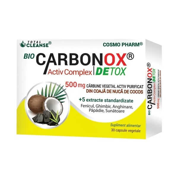 Carbonox Activ Complex Detox 500mg, 30 capsule, Cosmopharm