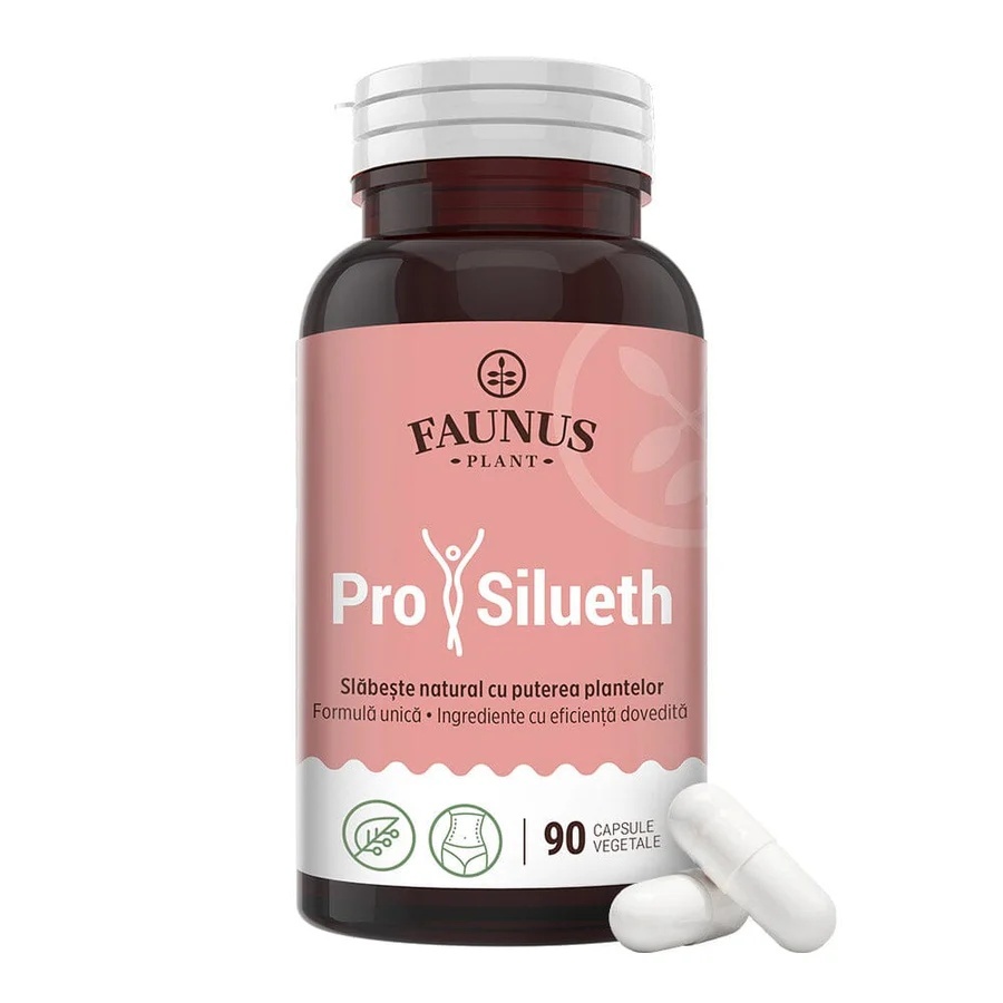 ProSilueth Capsule - Formulă unică pentru cura de slăbire, plante medicinale cu acțiune dovedită pentru accelerarea metabolismului, arderea grăsimilor, reducerea apetitului și detoxifierea organismului - 90 capsule